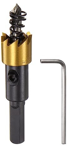 sourcing map Hole Saw 15mm (3/5) M35 HSS (High Speed Steel) Titanium Coated Drill Bit Cutter Opener for Stainless Steel Aluminum Alloy Metal Wood Plastic