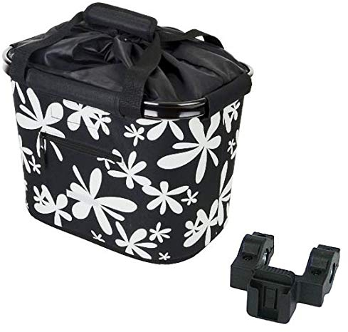 Lenkerkorb Fahrradkorb Fahrrad Korb vorne - abnehmbar - faltbar - Blue Bird Flora - mit Quick-Clip Halterung - ca. 20 Liter Volumen- für eBike geeignet