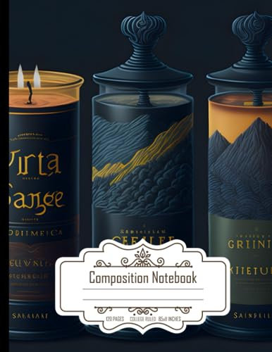 Composition Notebook College Ruled: Scented Candles Graphic Design Banner, Ideal for Artists and Writers, Size 8.5x11 Inches, 120 Pages