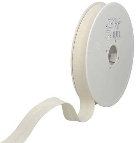 Les Petits Rubans Biais de Couture – 20 mm de large,plié 10 mm,rouleau de 25 m,50% coton 50% polyester,bordure pour couture,banderoles,tissus d'ameublement,meubles,passepoils,vêtements,couvertures