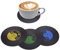 10St Rekord-Untersetzer Becheruntersetzer Trinken schwarzes Dekor Vintage-Dekor Auto Untersetzer Rekordbecher Matte Untersetzer Tasse Matte Wagen Tischset Schallplatten schmücken