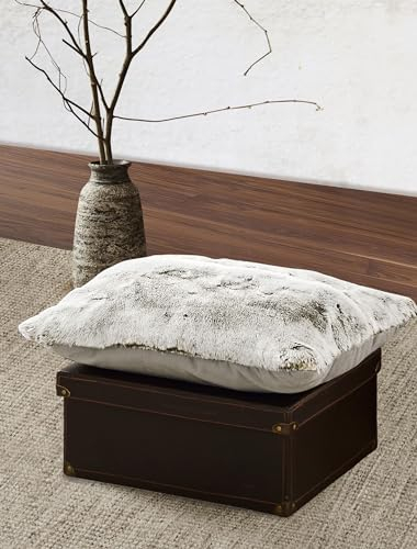 Irisette Dekokissen Kuschelkissen in Felloptik Sofakissen Silber 30x50 8950-11