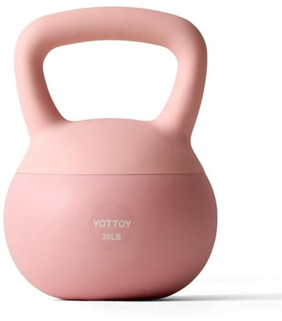 YOTTOY Soft Kettlebell,Kettlebell Anti-Slip Grip Weight for Home Workouts, Kettlebells Set Strength and Safety Guaranteed (Pink, 20 LB)