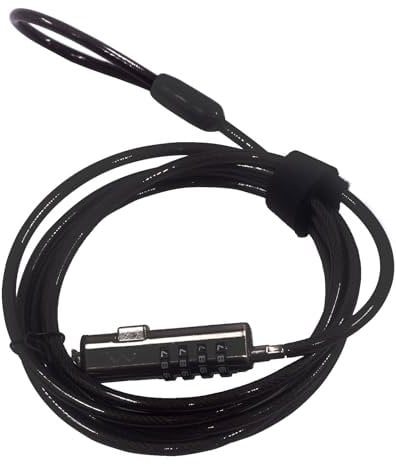 Ewent Security Cable with Combination Lock,Universal Security Cable for Notebooks,Laptops,PCs,Projectors,Tablet and Smartphone,Durable Steel Combination Security Cable with NANO Slots, 1.8 M LongCable