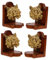 NUOBESTY 2 Stück Wolfskopf Buchstützen Ornamente Wolfs Buchstützen Buchstütze Dekorative Buchhalter Bauernhaus Buchstütze Buchstützen Organizer Dekorative Buchstützen