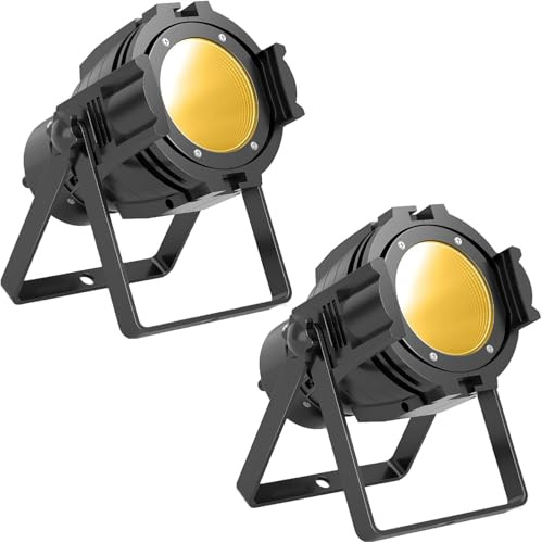 PUZILOZA 2er 80W COB LED Par Bühnenlicht DMX Disco-Licht mit Kalt-/Warm weiß, DJ-Bühnenblitzlicht mit integriertem Ventilator für party, Kirche, Konzert, Hochzeit, Theater, Fotostudio, Weihnachten