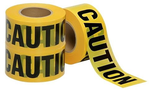 LEDSone 3 Rolls Hazard Tape Black And Yellow 50m Caution Safety Warning Police Quarantine Tapes High Visibility Non Adhesive Barrier for Construction Sites Halloween Party Decor Crime Scene Props