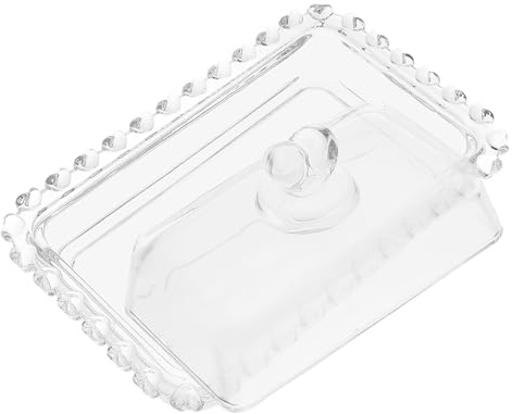 SHINEOFI Beurrier Verre Transparent avec Couvercle Cloche Récipient à Beurre Réutilisable Verre Plat à Beurre Élégant et Pratique pour Table et Pique-