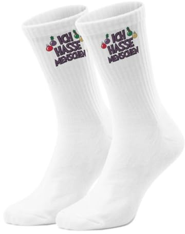 epicsocks Weihnachtsmuffel Ich hasse Menschen Socken in 42-46 im Paar Ironische Strümpfe für die Festtage