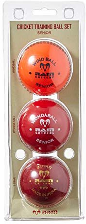 Ram Cricket Training Ball Set - multi pack of 3 training balls (Wind Ball, Wondaball and 3 Star) - choose from Senior or Junior