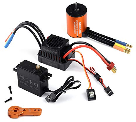 GoolRC Combo Set 3650 4300KV Motor 60 Brushless ESC 20kg Servo mit 25T Servoarm für 1/10 RC Car Truck Offroad