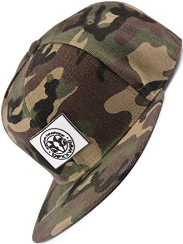 Bexxwell Snapback Cap Camouflage mit Gummi-Patch eckig (optimale Passform, Kappe, Camou, Tarn, Gumpatch, Unisex)