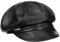 Seeberger Leder Ballonmütze Schildmütze Baker-Boy-Mütze Damencap Ledercap (S (54-55 cm) - schwarz)