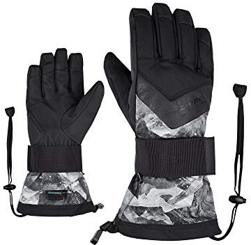 Ziener Erwachsene Milan AS Snowboard-Handschuhe/Wintersport | Wasserdicht, Atmungsaktiv, Grey Mountain Print, 11