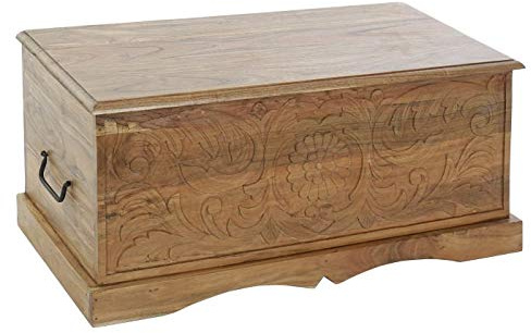 DRW Truhe aus Akazienholz, natürlich, 90 x 40 x 40 cm