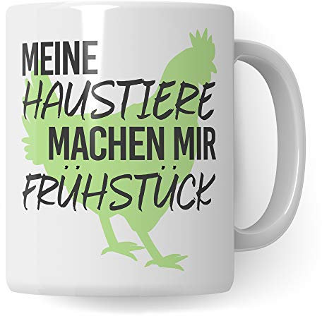 Pagma Druck Hühner Tasse, Huhn Becher Geschenkidee, Hühner Geschenk Kaffeetasse für Hühnerhalter, Hühnerstall Spruch Bauernhof Haushuhn Hühnerhaltung Motiv Ei Kaffeebecher