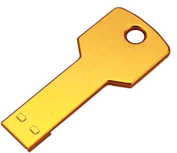 Flash Drive Key Shape Pen Drive Memory Stick 16GB 32GB & 64GB UK Seller (16GB, Golden)