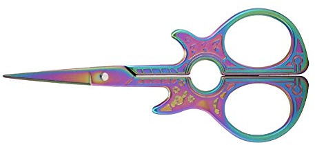 Oumefar Modische Gitarrenform Kommode Scherenstickerei Schere Retro Schere Bunte Nähschere für Kunstwerke(Color)