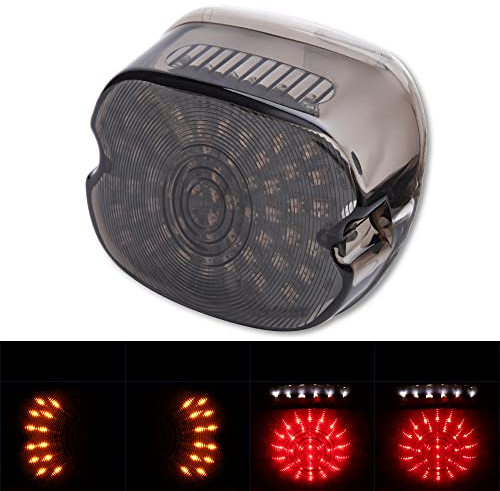 KEEPDSGN Motorrad Rücklicht LED Rauchlinse Rückleuchte mit Bremsblinker und Kennzeichenleuchte für Sportster 883 1200 Dyna FXDL Electra Glides Road King.