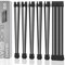 EZDIY-FAB PSU Cable Extension Sleeved Custom Mod GPU PC Power Supply Soft Nylon Braided with Comb Kit 24PIN/3x 8PIN to 6+2Pin/ 2X 8PIN to 4+4PIN-300MM/11.8in -Black and Gray