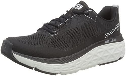 Skechers DeltaRoad Max Cushioning Herren-Laufschuh, Schwarzes und weißes Synthetik-Textil, 45.5 EU