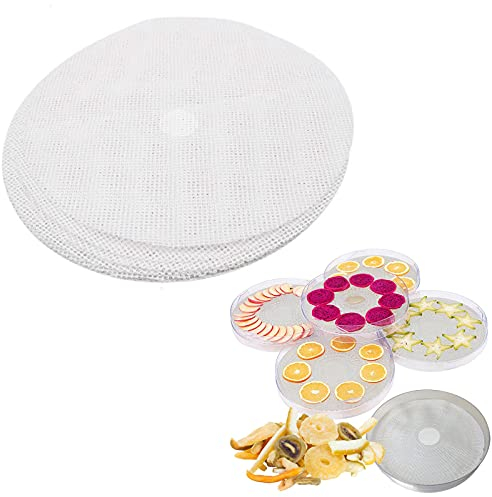 Runde Silikon Dehydrator, 5 Stück Runde Silikon Dehydrator Blätter, Wiederverwendbare Dampfmatten Netzfolie Antihaft Frucht Dehydrator Matten für Obst Trockner