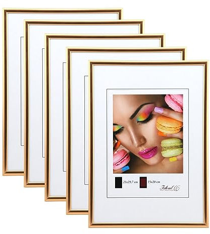 IDEAL TREND New Lifestyle Set Bilderrahmen Wanddeko Collage Poster Rahmen 2er 3er 5er Pack: Farbe: 5er Pack Kupfer | Format: 40x50