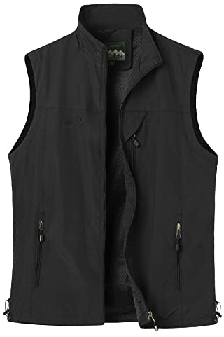 Btmpmcs Herren Outdoor Weste mit Vielen Taschen Schnelltrocknende Anglerweste Leicht Atmungsaktiv Ärmellose Jacke Jagd Fotografie Camping Weste Nylon Multifunktionsweste