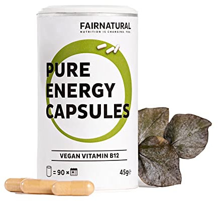 Fairnatural Premium Vegan Vitamin B12 mit hoher Bioverfügbarkeit [Regional aus Deutschland] 90 Kapseln | Hochwertig, clean, vegan & hochdosiert