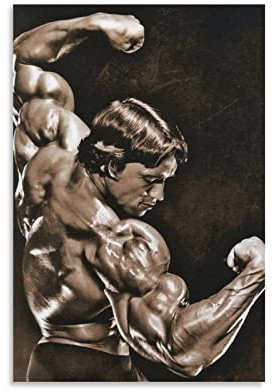 HAPPOW Arnold Schwarzenegger Bodybuilding-Poster, Dekoratives Gemälde, Leinwand Wandkunst, Dekor für Zuhause, Schlafzimmer, 30 x 45 cm