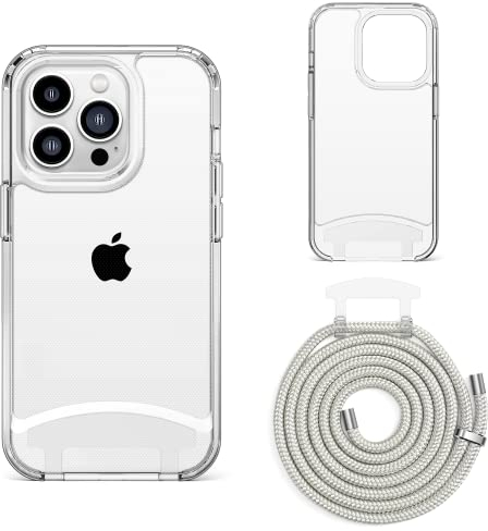 Lawonda Kompatibel mit iPhone 11 Pro Hülle, Handykette mit abnehmbarem Band Hülle Seil Necklace Verstellbarer Halskette Handyhülle mit Kordel Tasche Schutzhülle Klar