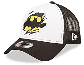 New era Batman DC Black White 9Forty Kids A-Frame Adjustable Trucker Cap - Youth