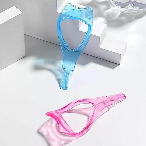 2 Stück Wimpern Werkzeuge Mascara Shield Applikator Schutz, Wimpernschild, 3 in 1 Wimpernkamm, Mascara-Schild-Applikatoren, Augen-Make-up-Werkzeug, wiederverwendbar für Anfänger