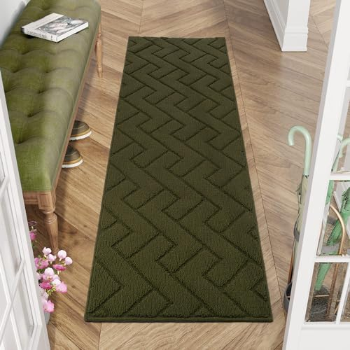 Biscpro Zerbino per Interni,Lavabile,50x120cm,Antiscivolo,Assorbente per Interni ed Ingresso,per Ingresso,Patio,Giardino,Lavanderia,Animali Domestici-Oliver Green