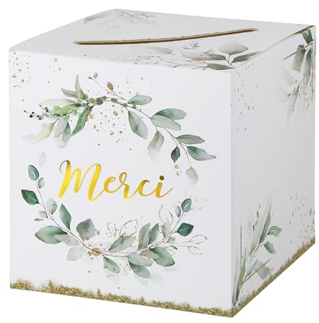 BOFUNX Merci Kartenbox für Hochzeit Geburtstag Babyparty 25×25×25cm