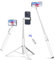 ATUMTEK 1.74m Selfie Stick Tripod, Extendable Aluminum Tripod with Rechargeable Bluetooth Remote, Compatible with iPhone and Android Smartphones, Perfect for Travel, Vlog, Video and Photo, White