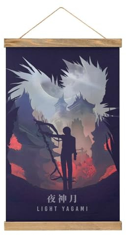 MOJDI Light Yagami Scroll Poster Stoff Bild Kunst Holz DIY Rahmen Hängende Druck Aufhänger Für Zimmer Dekor Öl Leinwand Kit Geschenk