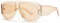 OSAGAMA Vintage Übergroße Sonnenbrille Ovale Pilot Brille Oversized Sunglasses für Damen Herren Schwarz (Champagne)