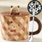 Disoza Tazza Orso Coperchio Tazza Orso 420ml Tazza Caffè Orso Regalo Tazza Da Tè In Ceramica Con Cucchiaio e Sottobicchiere Tazza Da Tè Caffè Natale Regalo Di Compleanno Per Moglie Fidanzato