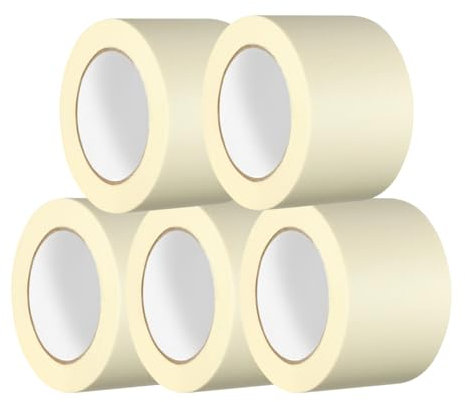 Apex Business Supplies 5 Rolls Wide Masking Tape 75mm X 50m | Masking Tape For Painting | DIY Use Painting Walls, Cars, Crafts & More | Premium Paper Tape Easy Removal, No Residue Tape