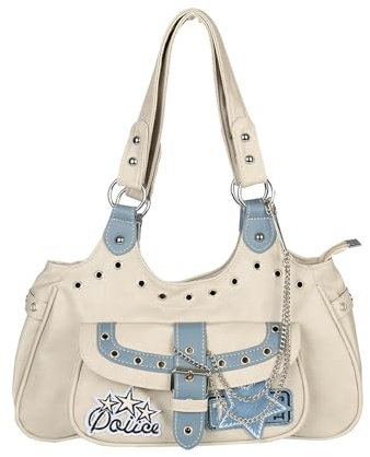 Grunge Hobo Bag Fairy Grunge Umhängetasche Y2K Vintage Crossbody Tasche für Damen, Schwarz