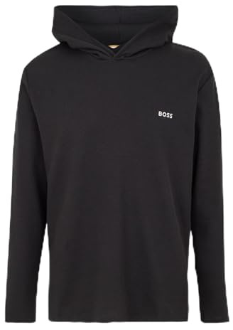 BOSS Mens Waffle Ls Shirt H. 10269584 01 Hoody Black M