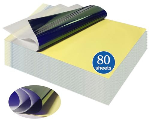 PIXESTT 80 Blätter Tattoo Papier, Stencil Papier für Tattoo-Transfer, 4-lagiges Design, Sie Können Eine Vielzahl von Mustern Selbst für Tattoo-Transfer Entwerfen, A4-Format