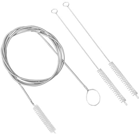 2pcs Straw Brushes & a Single-Head Spring Brush, Flexible Long Pipe Drain Cleaning Tool with Elastic Stainless Steel Reliable Sink Tube Cleaner for Car Sunroofs Refrigerator Drains Filtration Systems