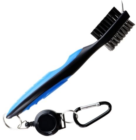 Arcjunys Golf Club Brush Groove Cleaner Dual Sided Golf Club Cleaner Brush Golf Groove Cleaning Brush Portable Golf Club Brushes Golf Accessories with Retractable