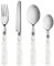 FAHAAM Pack of 16 Marble Cutlery Set, Stainless Steel Cutlery Set with Marble Design, Flatware Set, Dinner Sets, Tableware Silverware Set, 4 Dinner Forks, 4 Dinner Knives, 4 Tea Spoon, 4 Table Spoons.