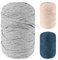200m T-Shirt Garn Zum Häkeln, 600g Makramee Garn Strickgarn Stoff Tape zum Stricken, Häkeln, Weben, Geschenkband, Taschenkorb, Decke (Grey)