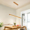 Lineare Hängelampe mit Fernbedienung, LED Pendelleuchte esstisch holz Dimmbar, Linear Design Hängeleuchte Esstisch lampe, höhenverstellbar Kronleuchter für Esszimmer Küche Büro Lampe (Holz, 120cm)