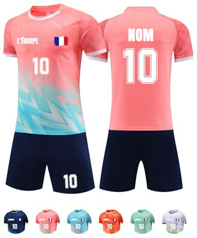 Maillot de Foot Personnalisé Votre Nom Numéro Logo, Ensemble Foot Enfant Adulte, Ensemble Maillot de Football pour Garçons Hommes #8