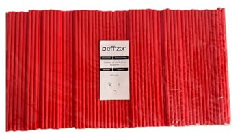 Effizon - Pajitas de papel | Pack 500 pajitas | 100% biodegradable, sin plástico, ecológico y sostenible. Cañitas para Fiestas y Celebraciones. Bebidas frías y Caliente 6x210mm (ROJO)